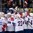 MINSK, BELARUS - MAY 12: Team France celebrates after a 5-3 victory over Team Slovakia during preliminary round action at the 2014 IIHF Ice Hockey World Championship. (Photo by Richard Wolowicz/HHOF-IIHF Images)

